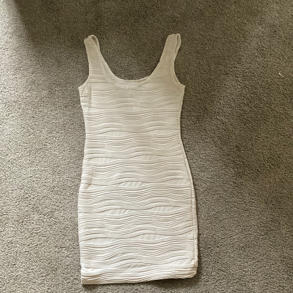 Cream white bodycon mini dress